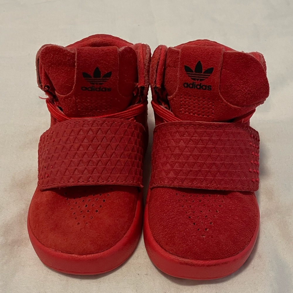 Adidas Red Suede High Top Ortholite Toddler Basketball Sneaker Size 5